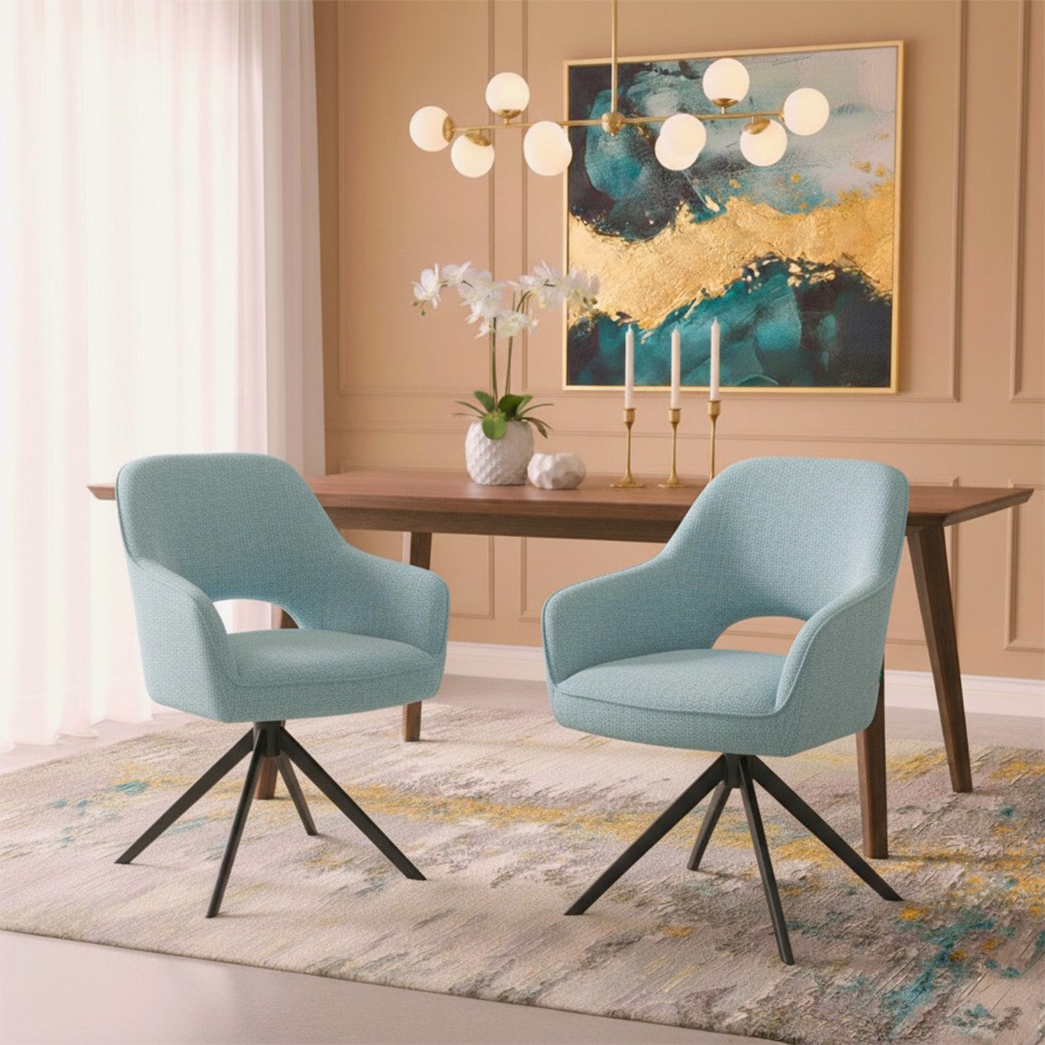 Mika-Nils 2er-Set- Esszimmerstuhl mit Federkernpolsterung