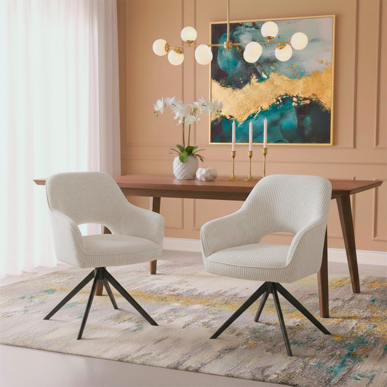 Mika-Nils 2er-Set- Esszimmerstuhl mit Federkernpolsterung