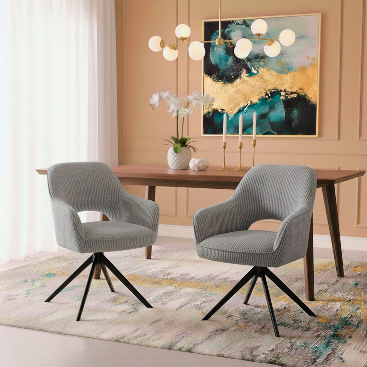 Mika-Nils 2er-Set- Esszimmerstuhl mit Federkernpolsterung