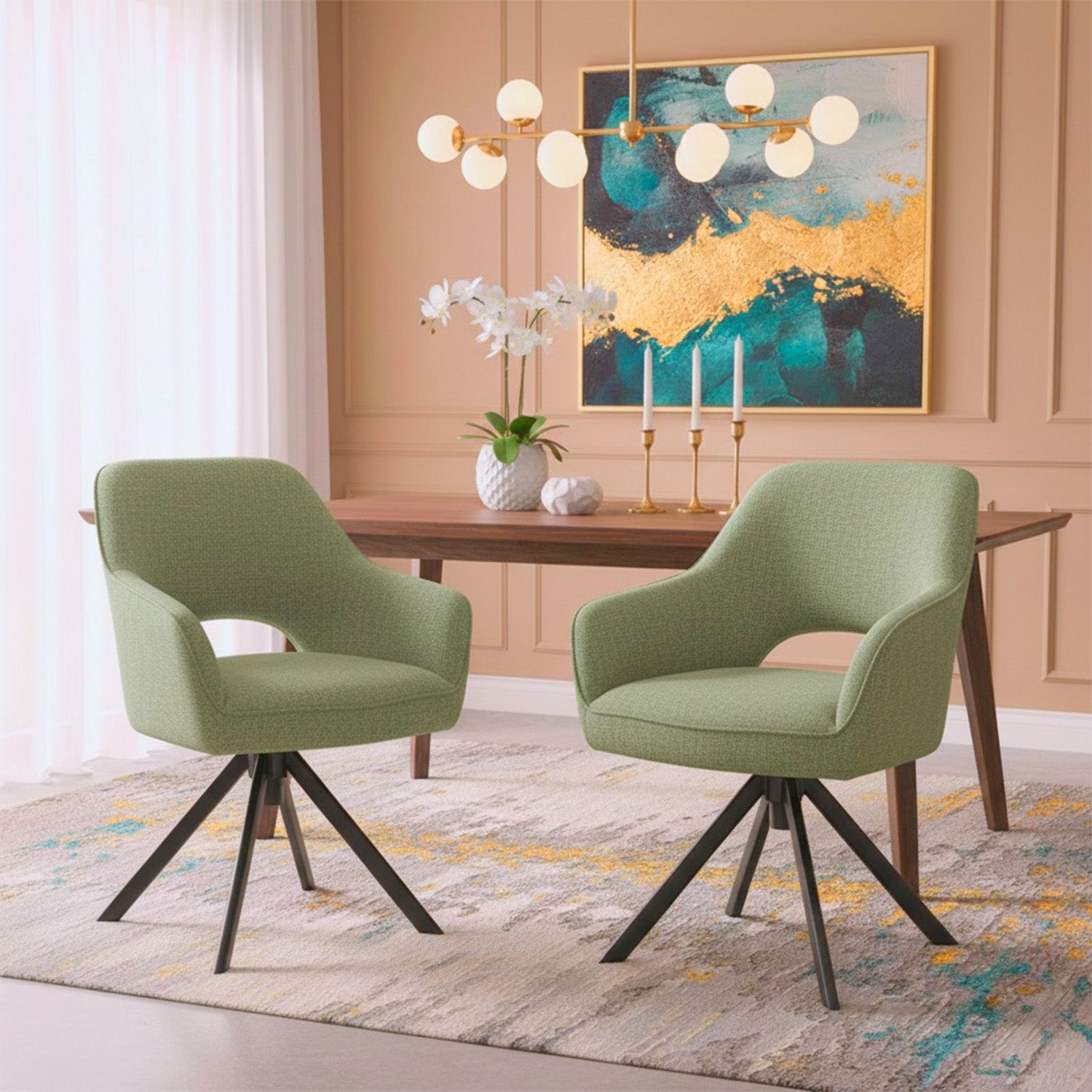 Mika-Nils 2er-Set- Esszimmerstuhl mit Federkernpolsterung