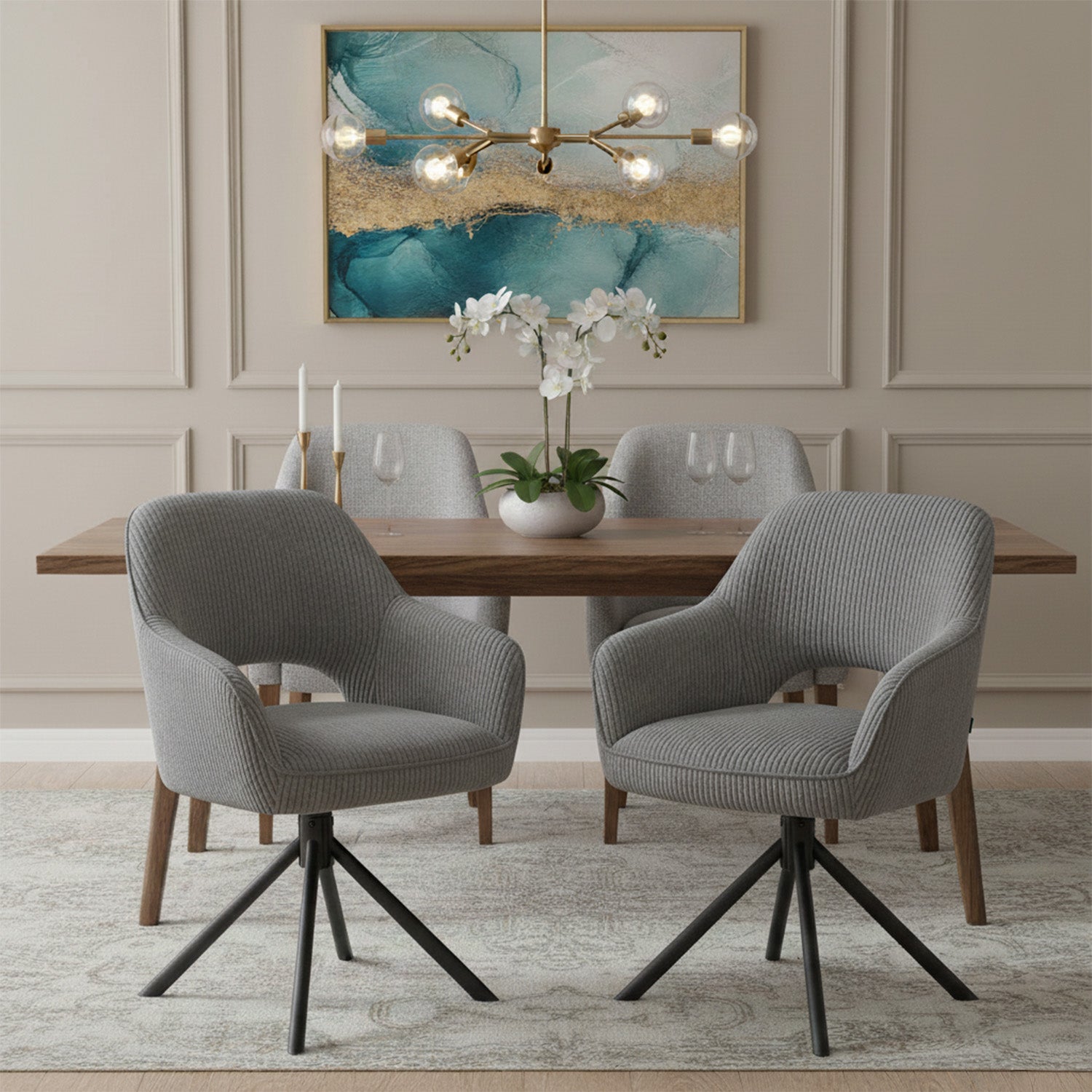 Mika-Ben - Esszimmerstuhl 2er Set mit freier Rückenlehne