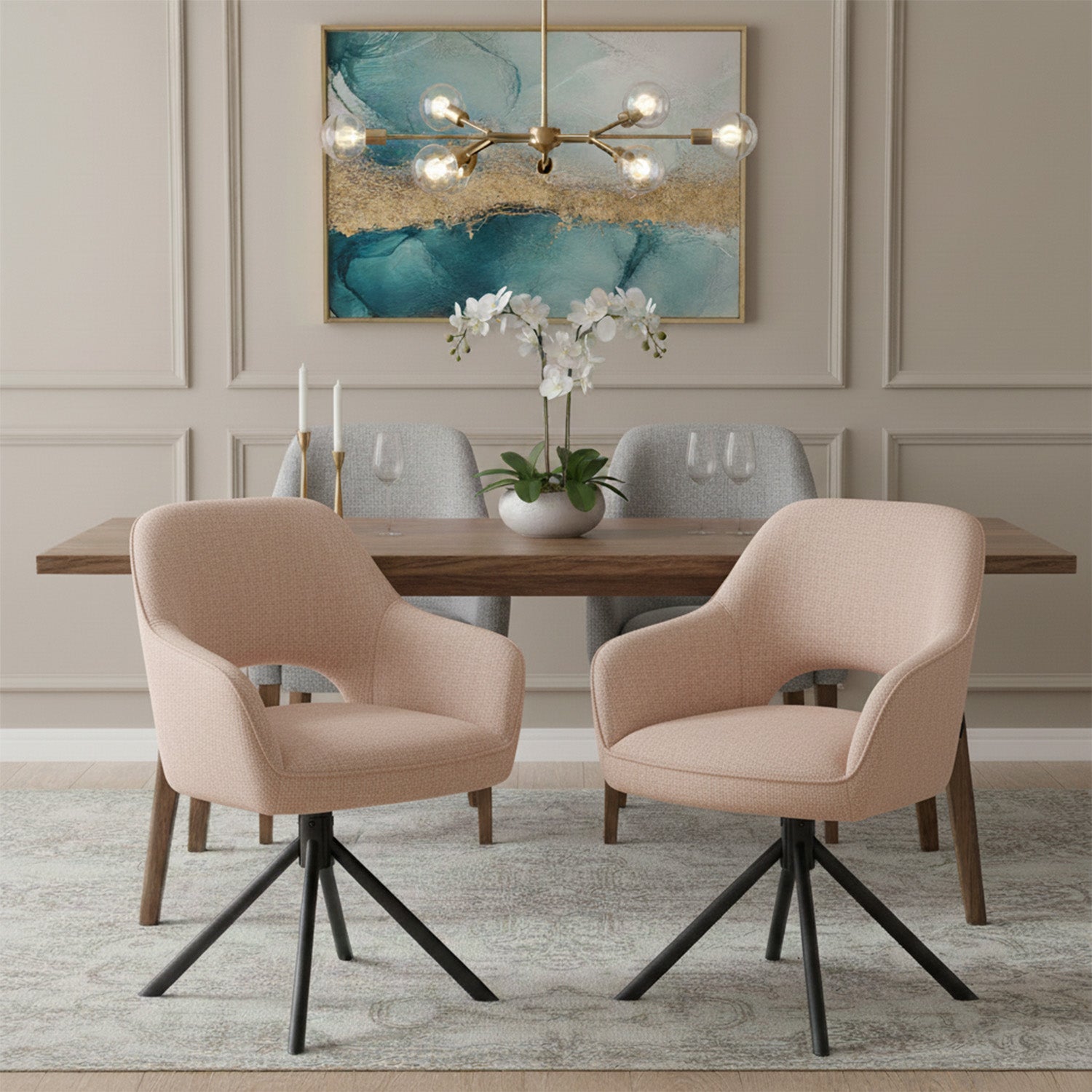 Mika-Ben - Esszimmerstuhl 2er Set mit freier Rückenlehne