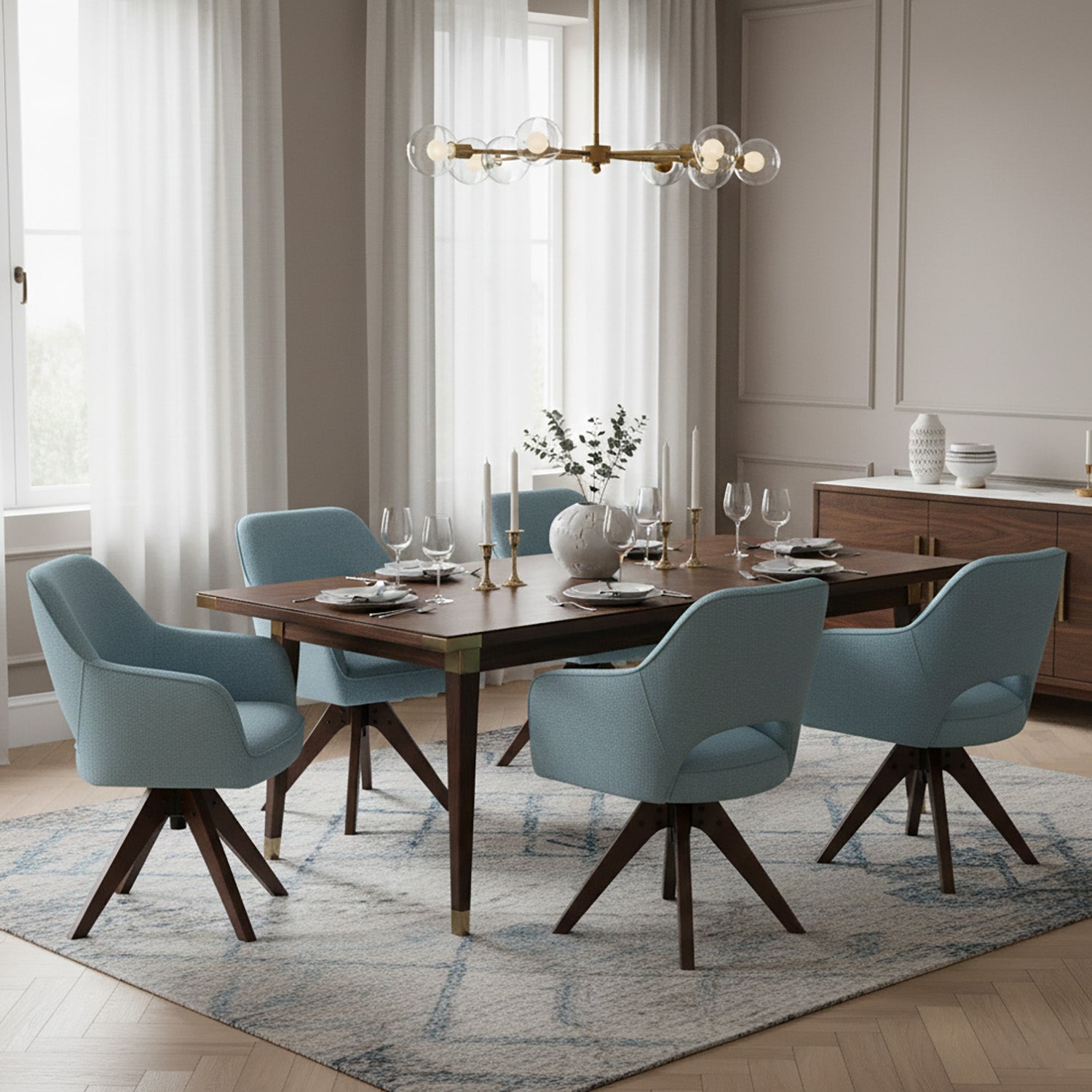 Esszimmerstuhl Mika-Lena 2er-Set - 360° drehbar, Eiche geölt Natur