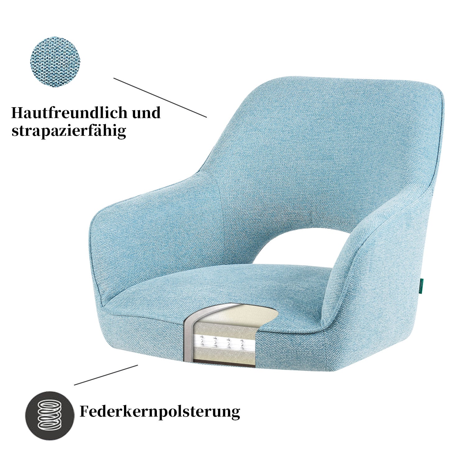 Esszimmerstuhl Mika-Lena 2er-Set - 360° drehbar, Eiche geölt Natur