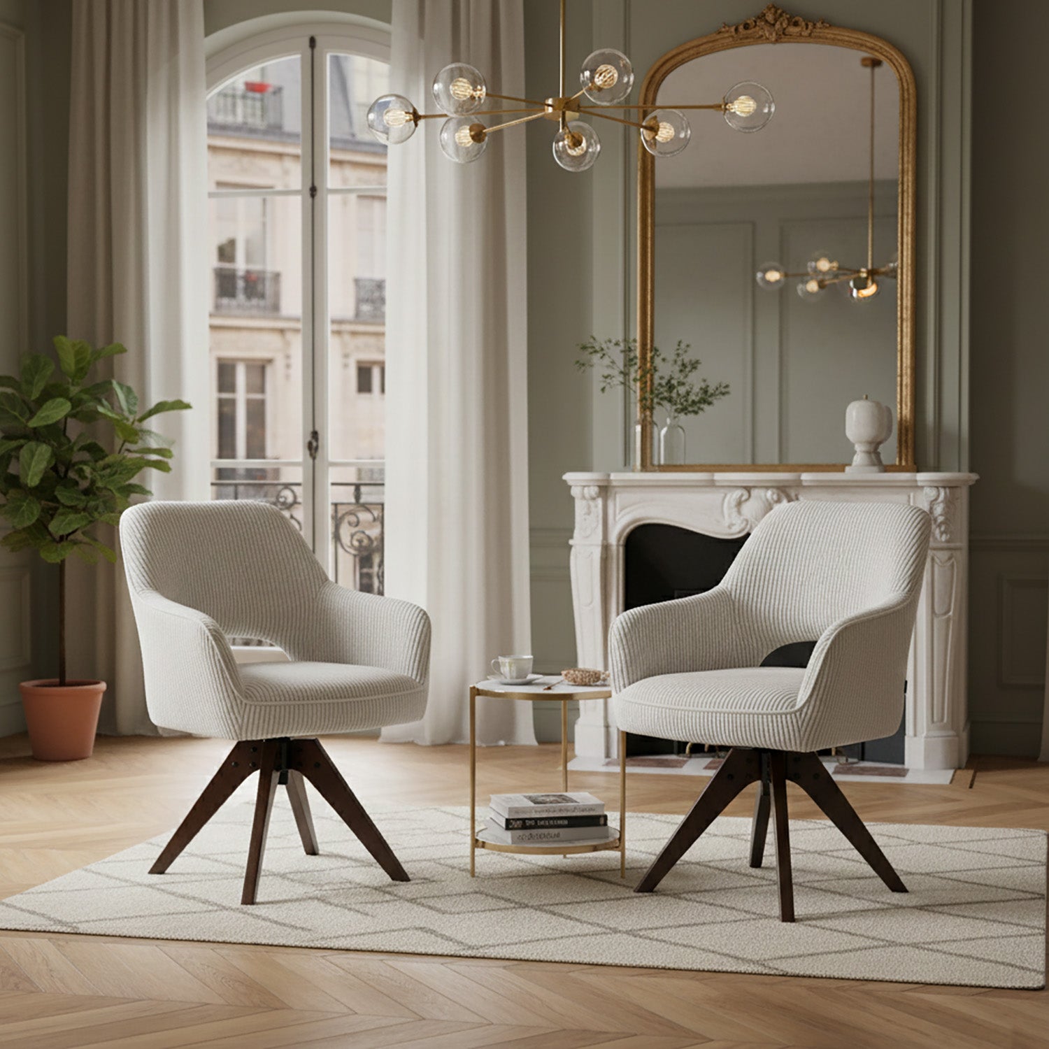 Esszimmerstuhl Mika-Lena 2er-Set - 360° drehbar, Eiche geölt Natur