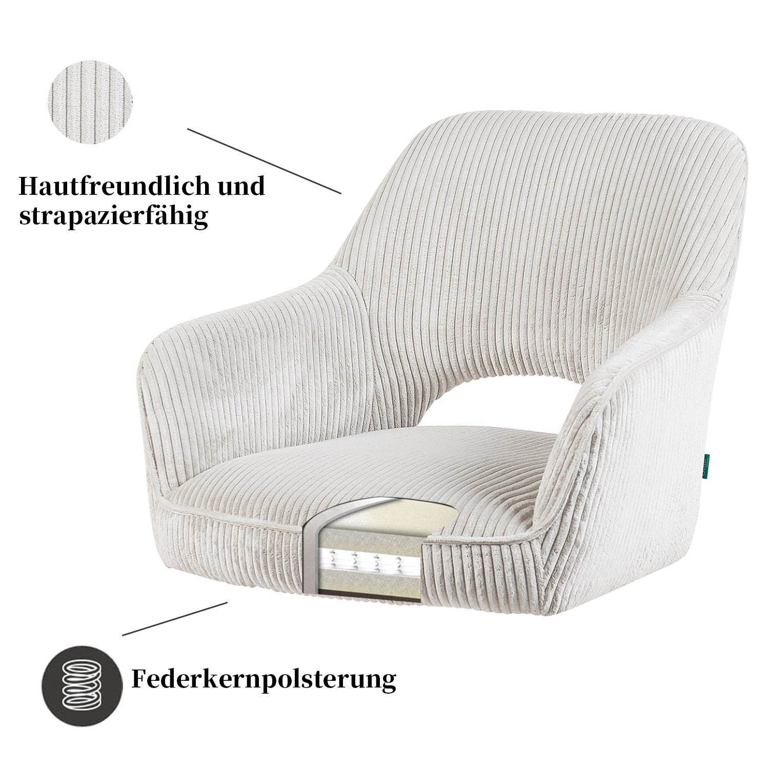 Esszimmerstuhl Mika-Lena 2er-Set - 360° drehbar, Eiche geölt Natur