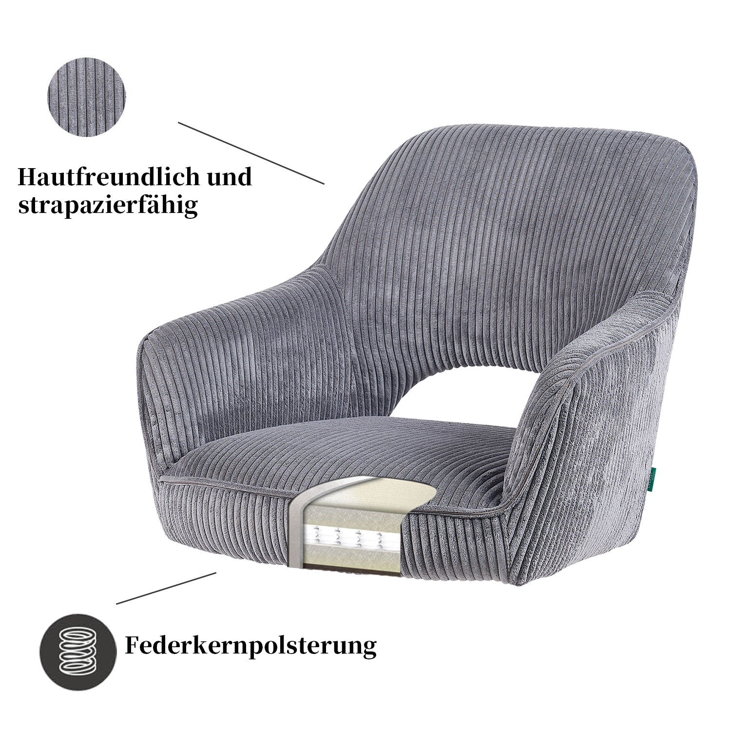 Esszimmerstuhl Mika-Lena 2er-Set - 360° drehbar, Eiche geölt Natur