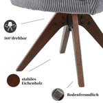 Esszimmerstuhl Mika-Lena 2er-Set - 360° drehbar, Eiche geölt Natur