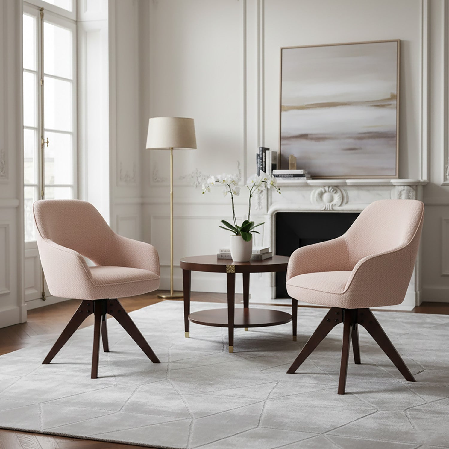 Esszimmerstuhl Mika-Lena 2er-Set - 360° drehbar, Eiche geölt Natur