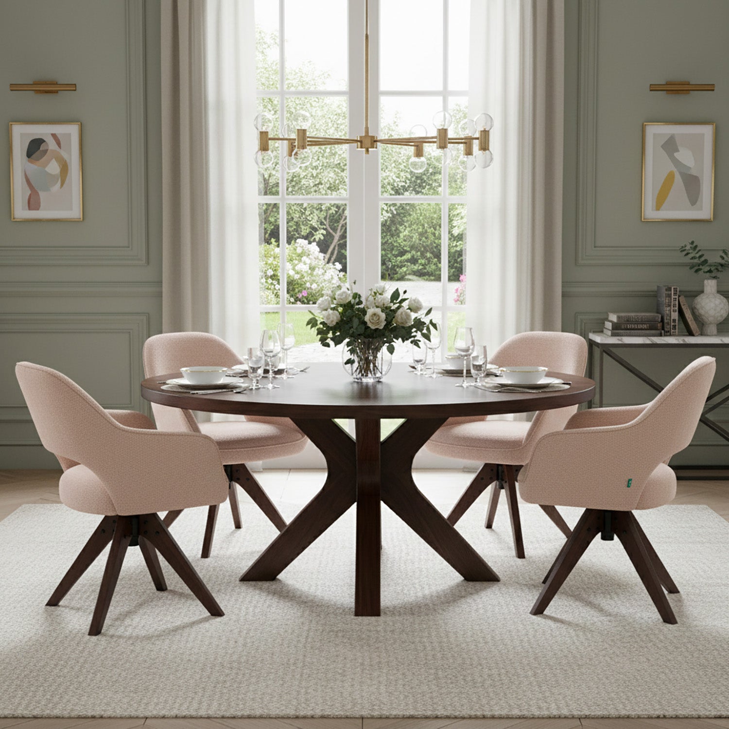 Esszimmerstuhl Mika-Lena 2er-Set - 360° drehbar, Eiche geölt Natur