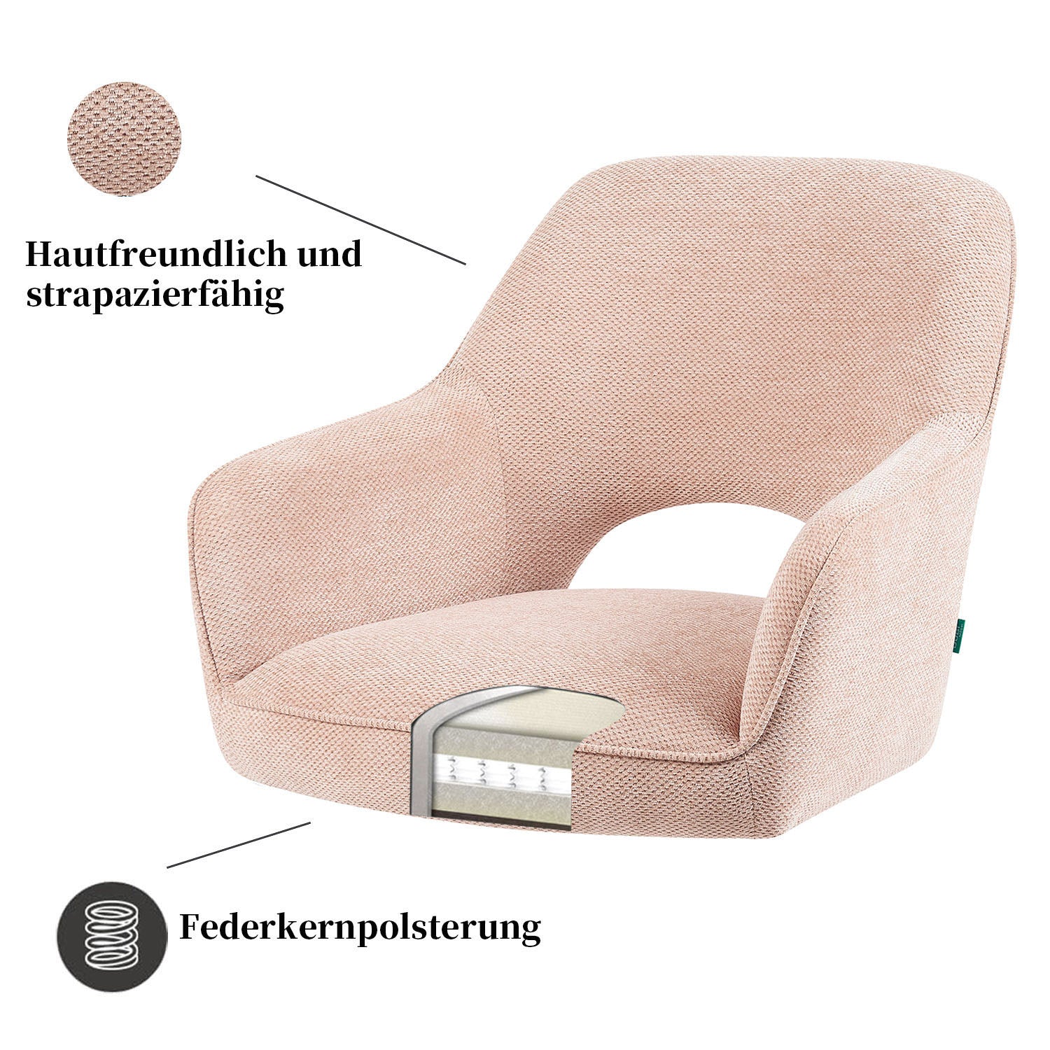 Esszimmerstuhl Mika-Lena 2er-Set - 360° drehbar, Eiche geölt Natur