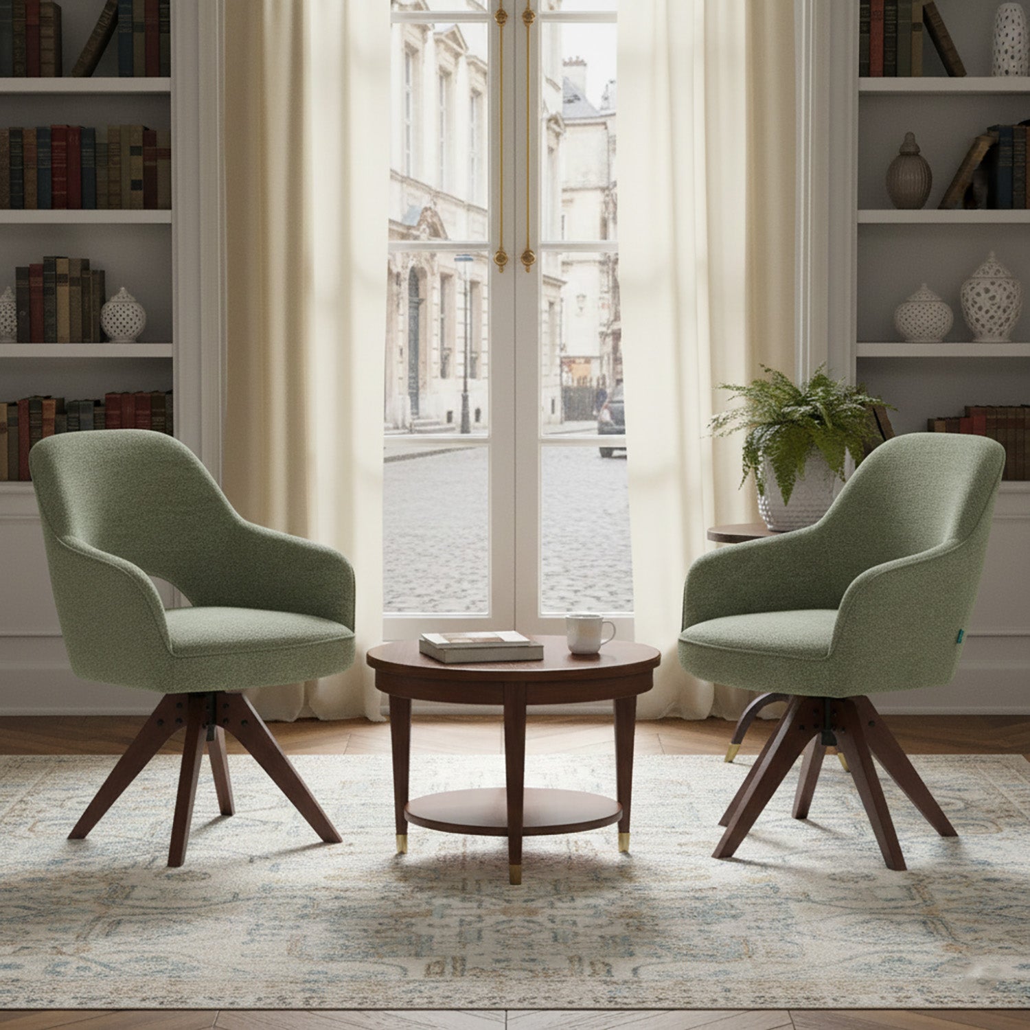 Esszimmerstuhl Mika-Lena 2er-Set - 360° drehbar, Eiche geölt Natur