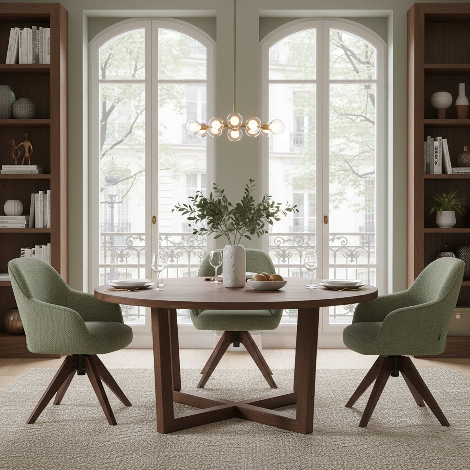 Esszimmerstuhl Mika-Lena 2er-Set - 360° drehbar, Eiche geölt Natur