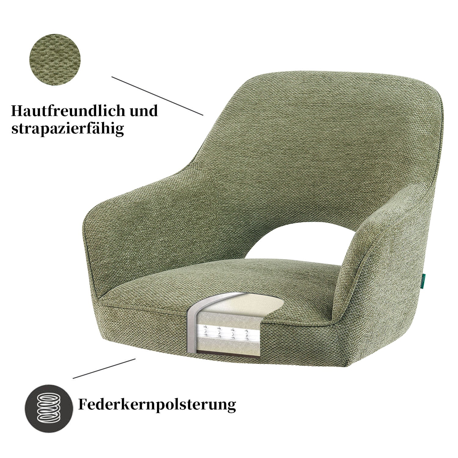 Esszimmerstuhl Mika-Lena 2er-Set - 360° drehbar, Eiche geölt Natur