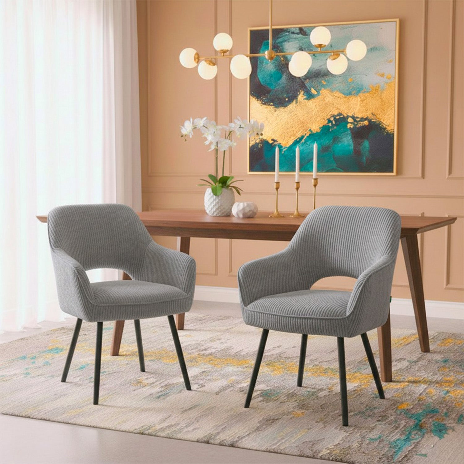 Mika-Nils 2er-Set- Esszimmerstuhl mit Federkernpolsterung