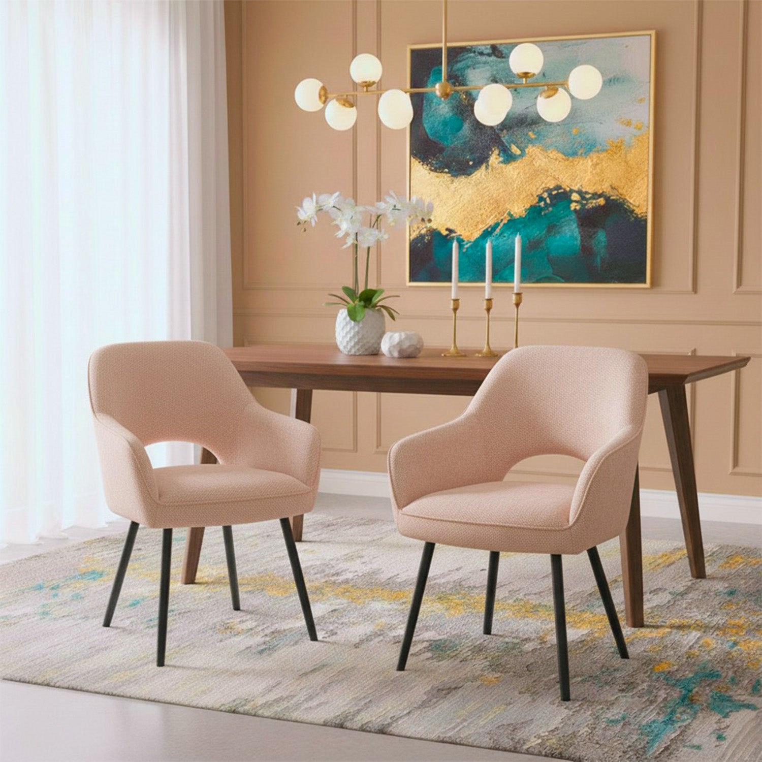 Mika-Nils 2er-Set- Esszimmerstuhl mit Federkernpolsterung