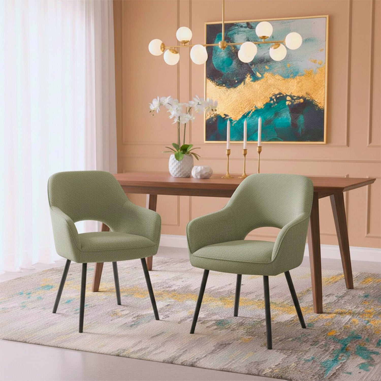 Mika-Nils 2er-Set- Esszimmerstuhl mit Federkernpolsterung