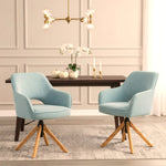 Mika-Lara 2er-Set- Drehstühle mit Gestell aus Massiver Eiche