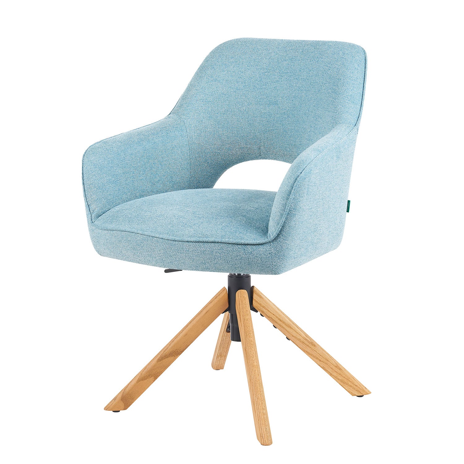 Mika-Lara 2er-Set- Drehstühle mit Gestell aus Massiver Eiche