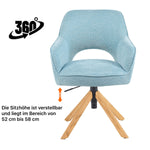 Mika-Lara 2er-Set- Drehstühle mit Gestell aus Massiver Eiche