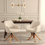 Mika-Lara 2er-Set- Drehstühle mit Gestell aus Massiver Eiche