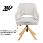 Mika-Lara 2er-Set- Drehstühle mit Gestell aus Massiver Eiche