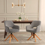 Mika-Lara 2er-Set- Drehstühle mit Gestell aus Massiver Eiche