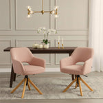 Mika-Lara 2er-Set- Drehstühle mit Gestell aus Massiver Eiche