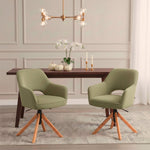 Mika-Lara 2er-Set- Drehstühle mit Gestell aus Massiver Eiche