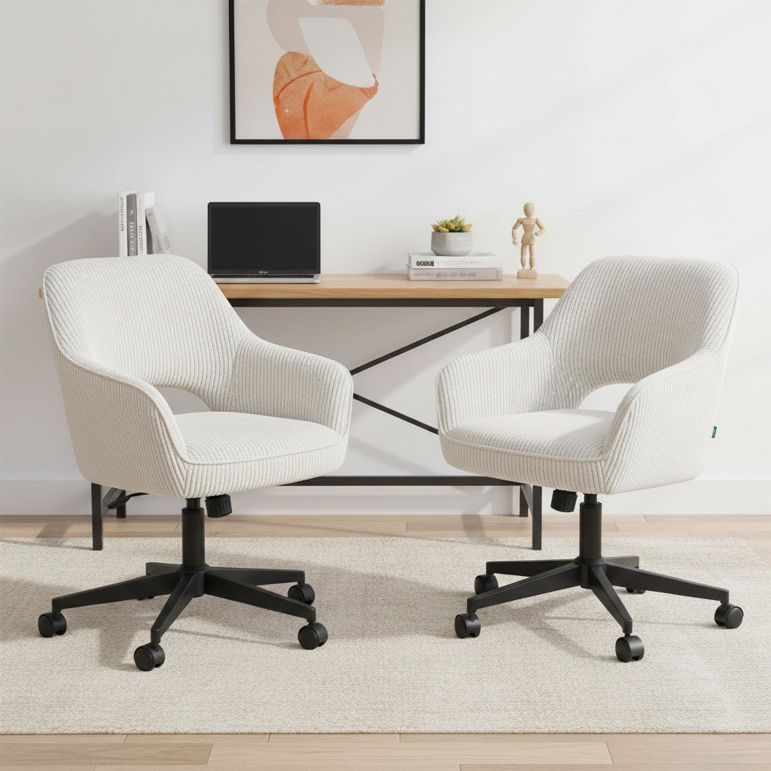 Mika-Ilvy 2er-Set- Home Office Stuhl mit Federkernpolsterung