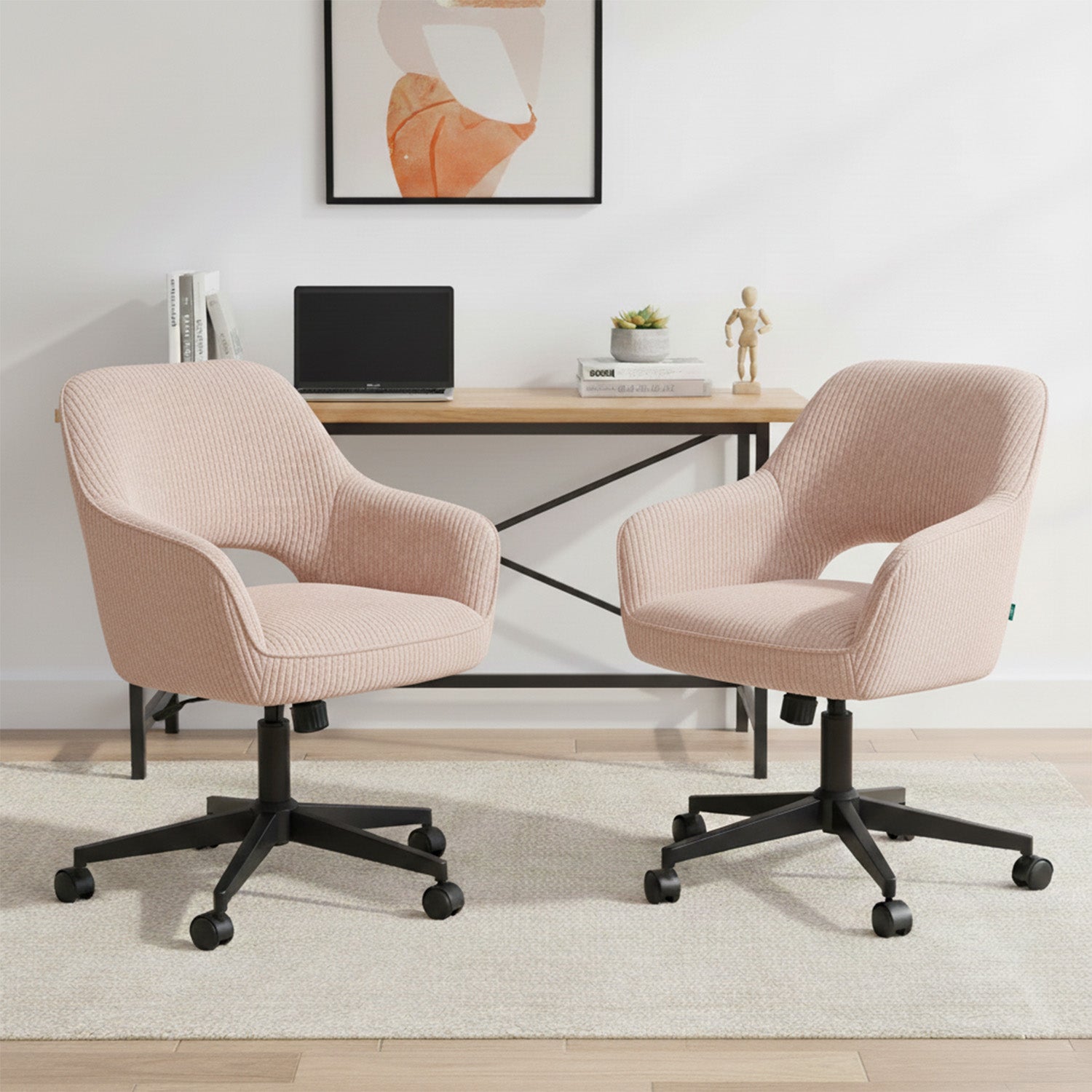 Mika-Ilvy 2er-Set- Home Office Stuhl mit Federkernpolsterung