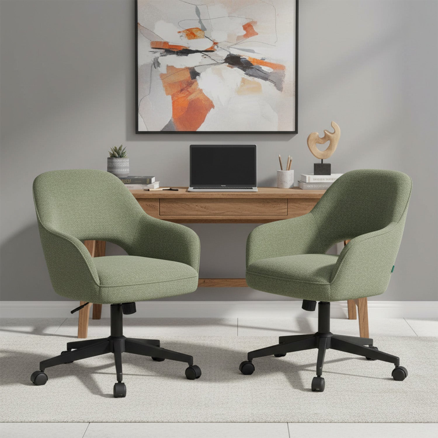 Mika-Ilvy 2er-Set- Home Office Stuhl mit Federkernpolsterung