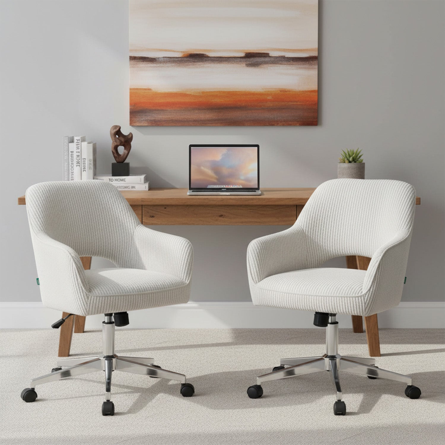 Mika-Ilvy 2er-Set- Home Office Stuhl mit Federkernpolsterung