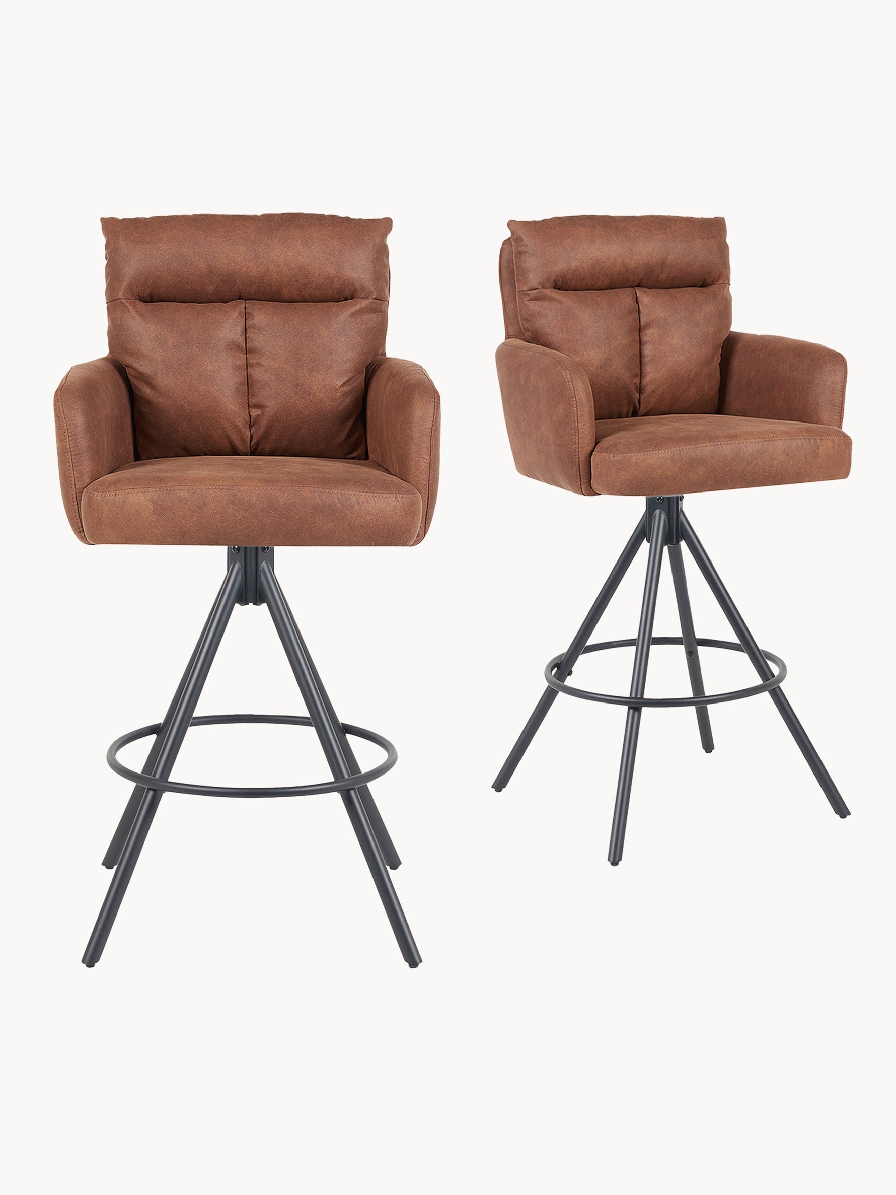 Barhocker Leo 2er-Set - Kunstleder oder Webstoff