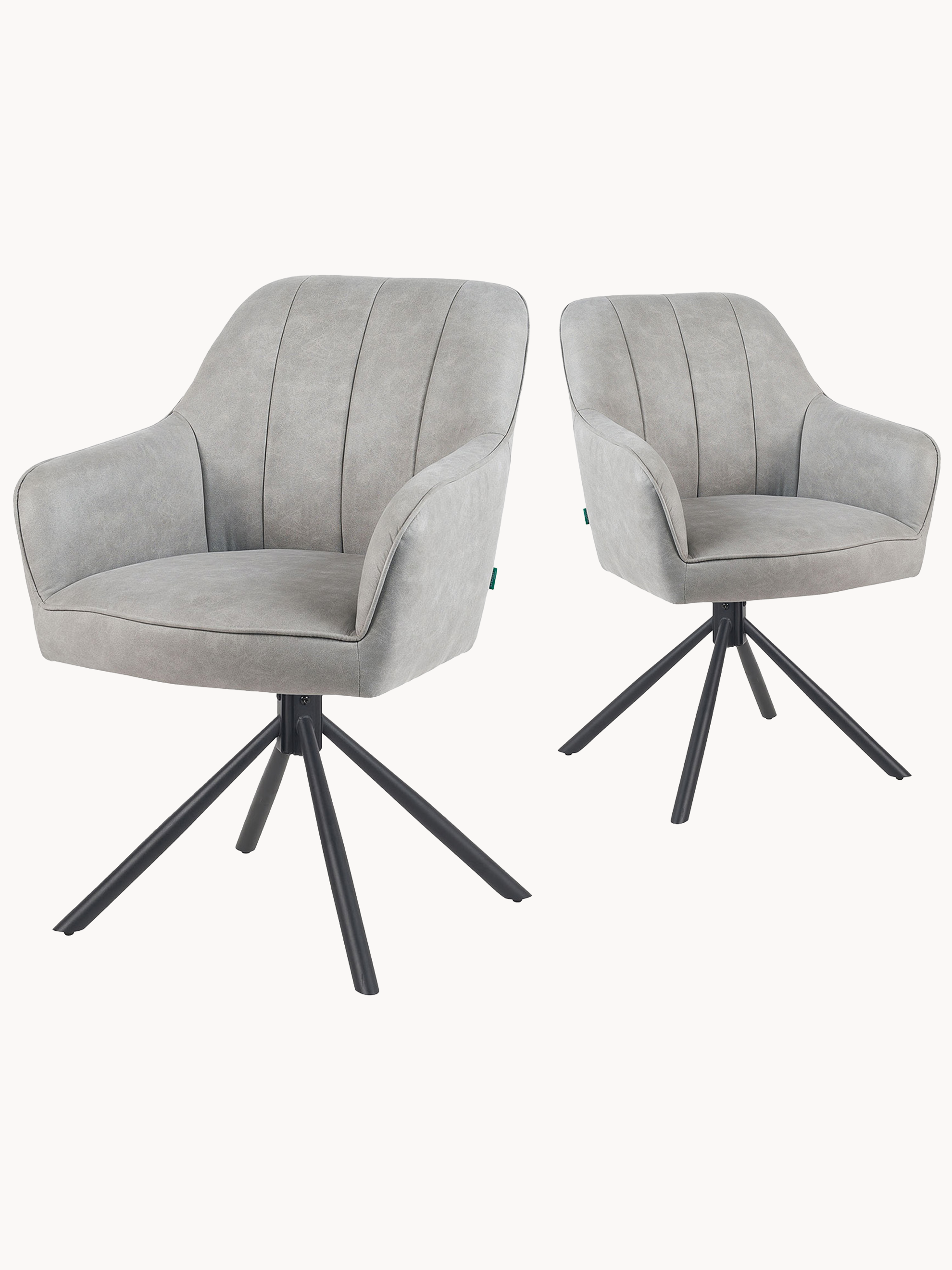 Mika-Piet 2er-Set - Drehstuhl in Wildlederoptik