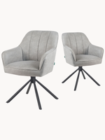 Mika-Piet 2er-Set - Drehstuhl in Wildlederoptik