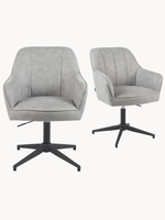 Mika-Piet 2er-Set - Drehstuhl in Wildlederoptik