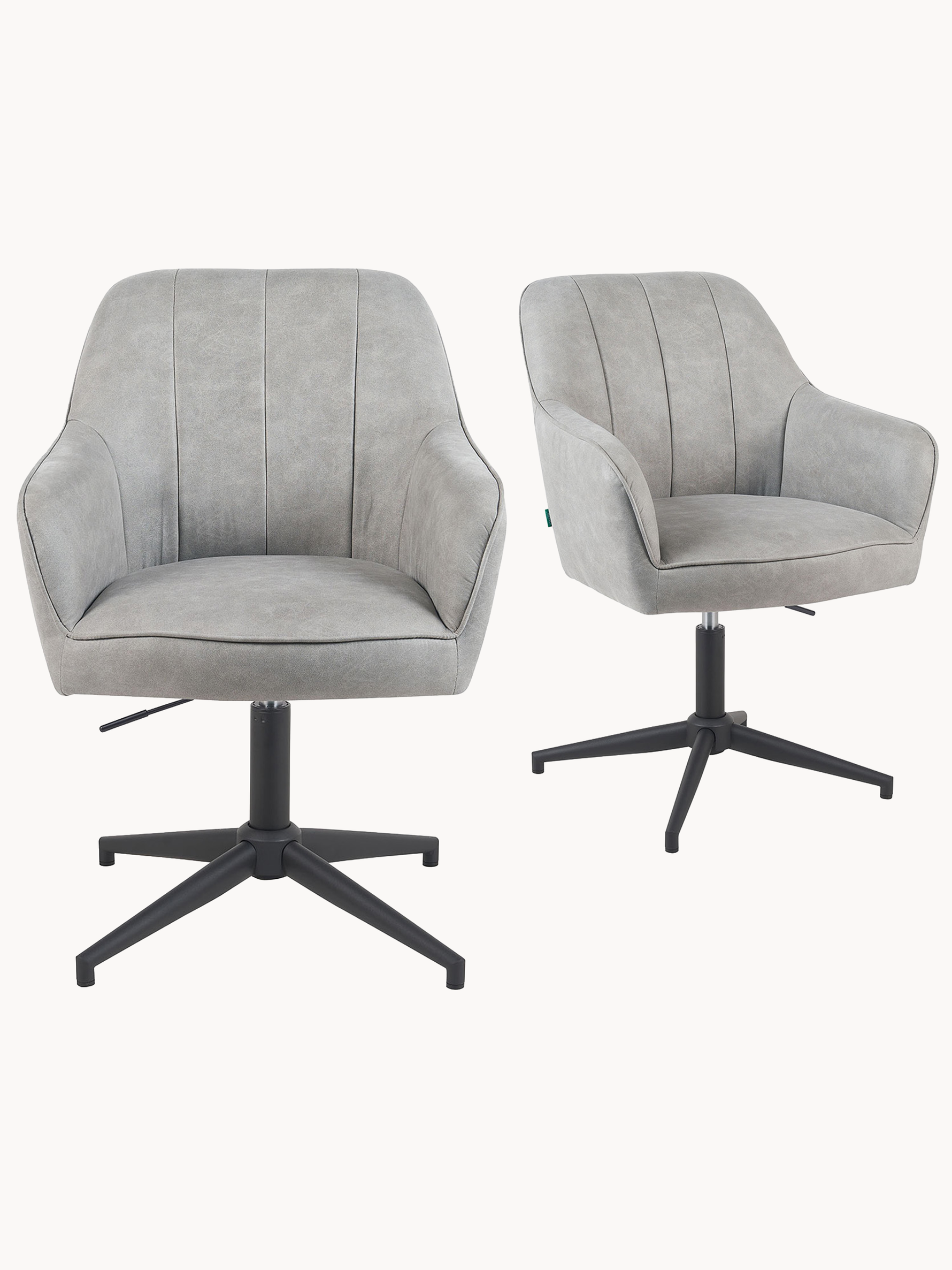 Mika-Piet 2er-Set - Drehstuhl in Wildlederoptik