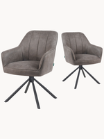 Mika-Piet 2er-Set - Drehstuhl in Wildlederoptik