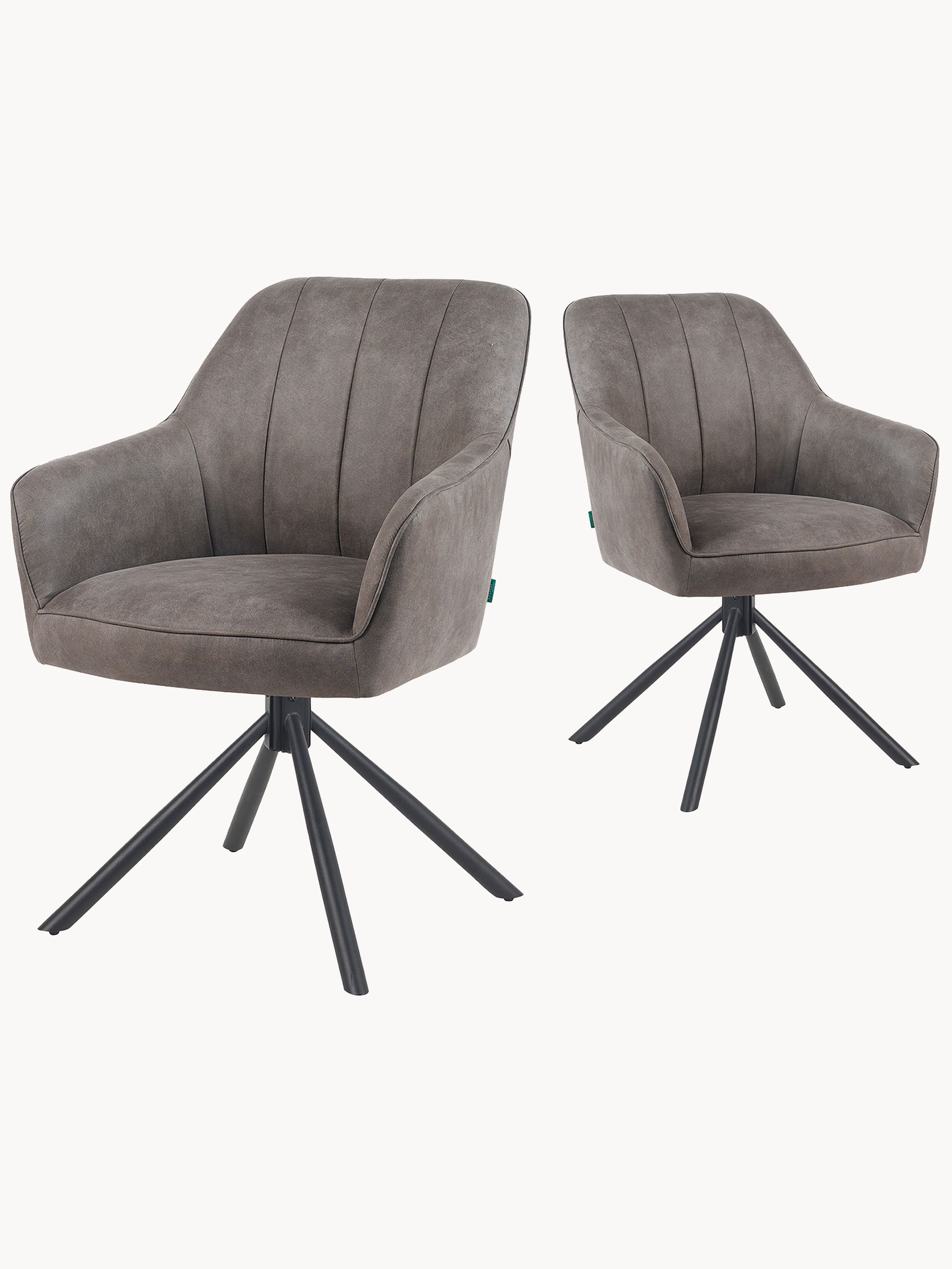 Mika-Piet 2er-Set - Drehstuhl in Wildlederoptik