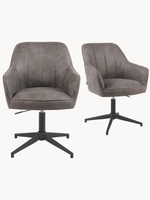 Mika-Piet 2er-Set - Drehstuhl in Wildlederoptik