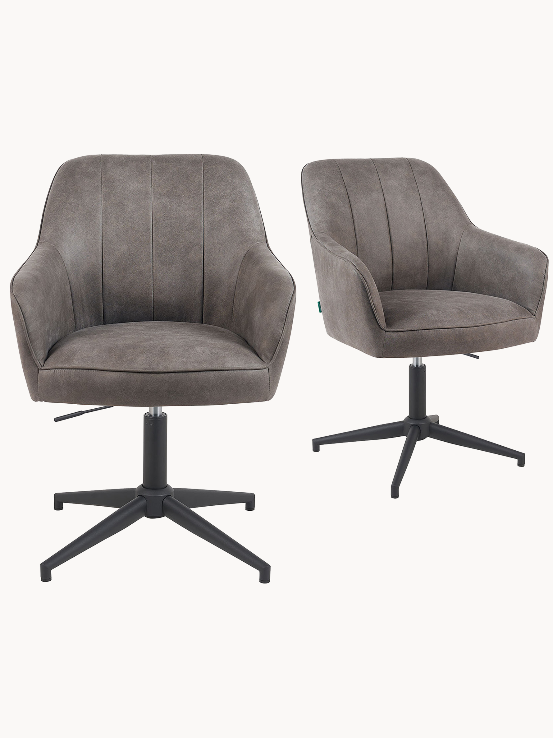 Mika-Piet 2er-Set - Drehstuhl in Wildlederoptik