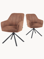 Mika-Piet 2er-Set - Drehstuhl in Wildlederoptik