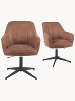 Mika-Piet 2er-Set - Drehstuhl in Wildlederoptik