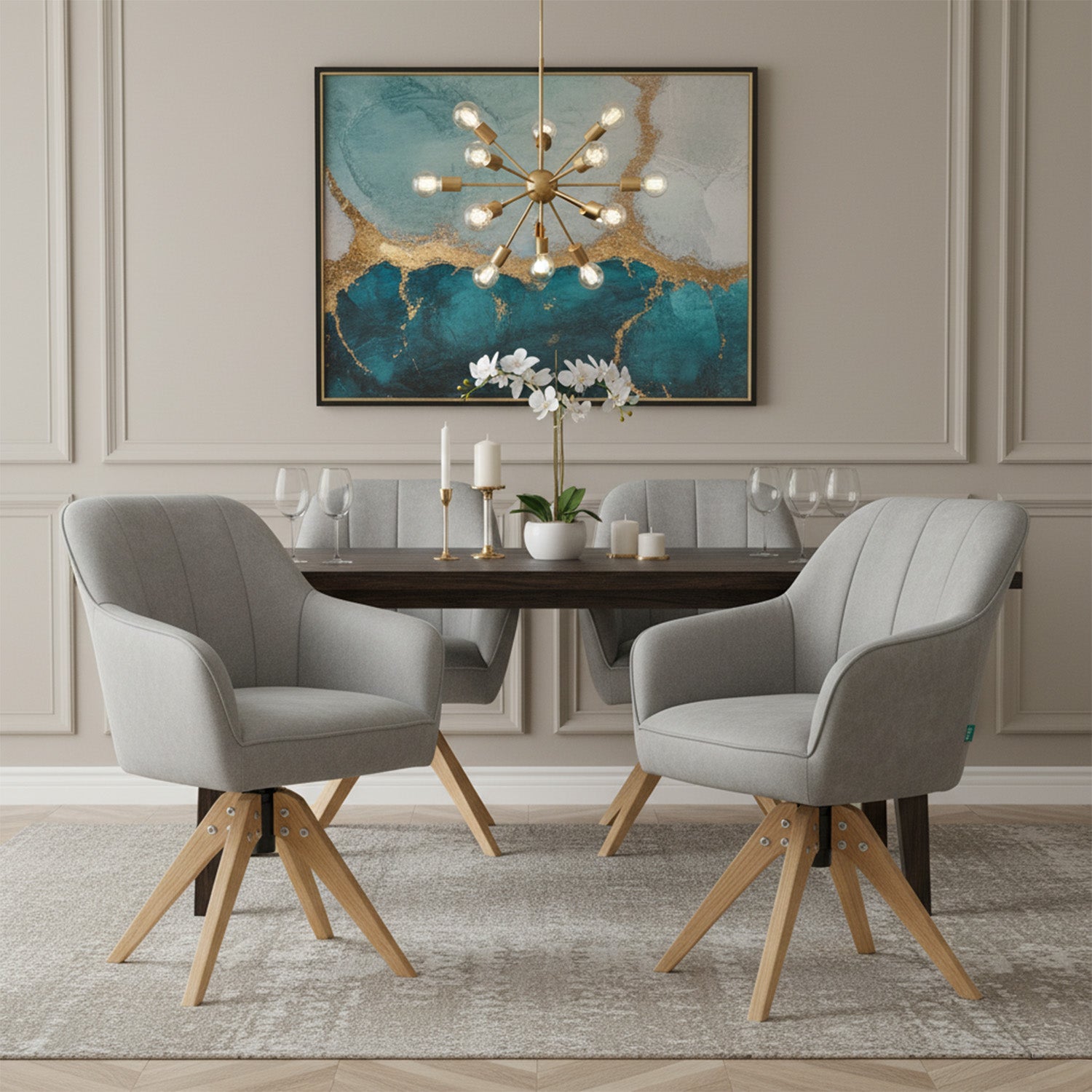 Mika-Noah - Esszimmerstuhl 2er Set in Lederoptik