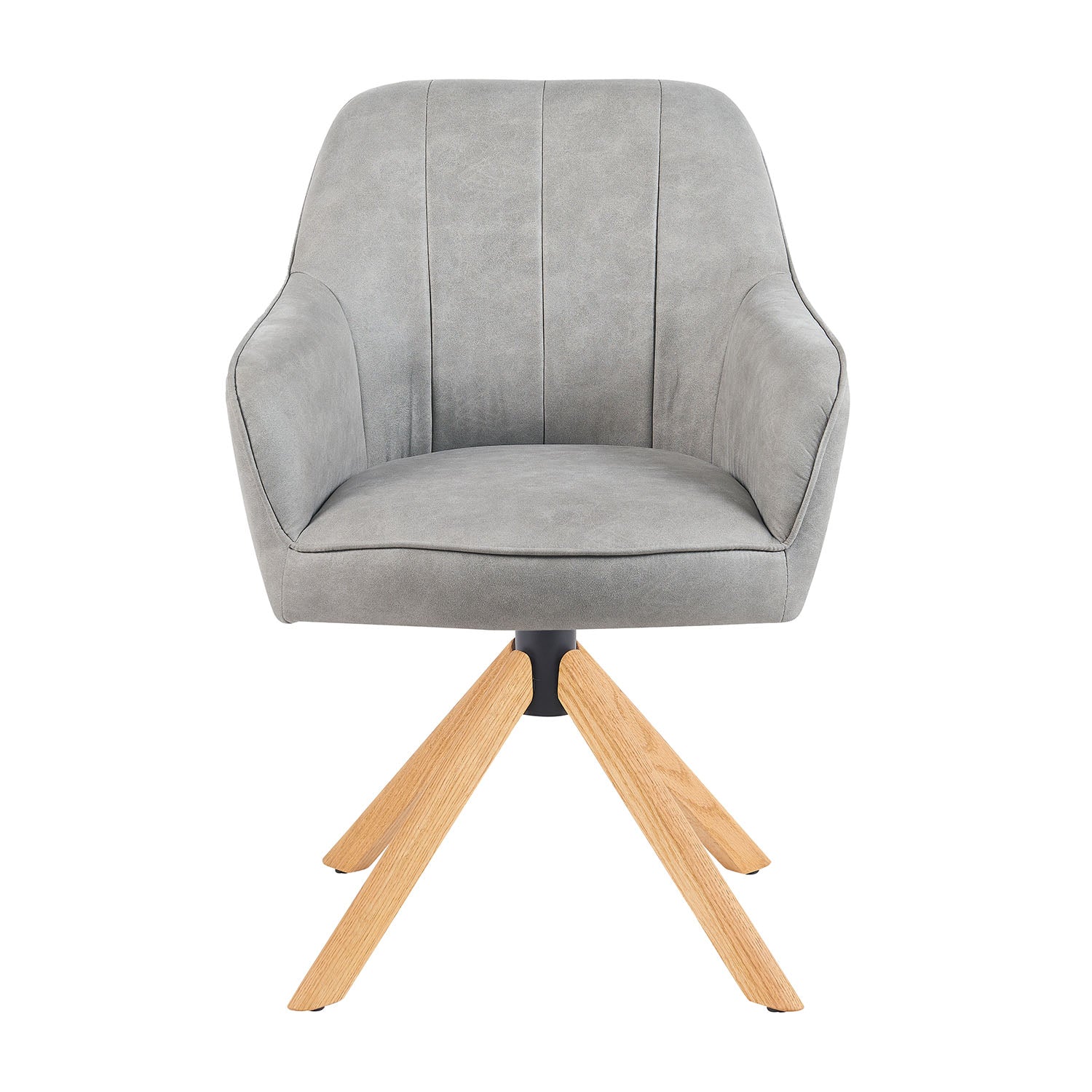 Mika-Levi 2er-Set - Leder Drehstuhl mit Federkernpolsterung