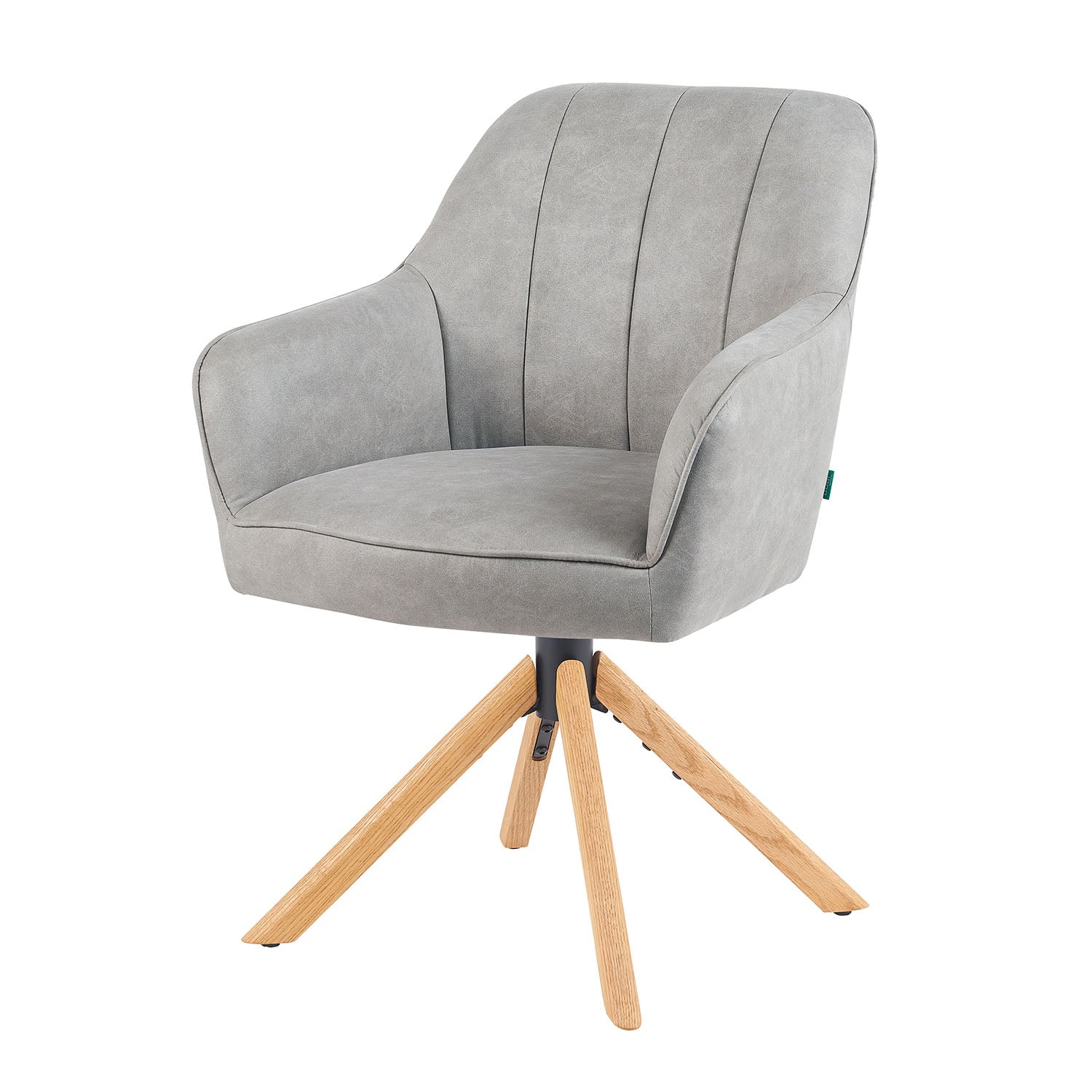 Mika-Levi 2er-Set - Leder Drehstuhl mit Federkernpolsterung