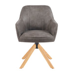 Mika-Levi 2er-Set - Leder Drehstuhl mit Federkernpolsterung