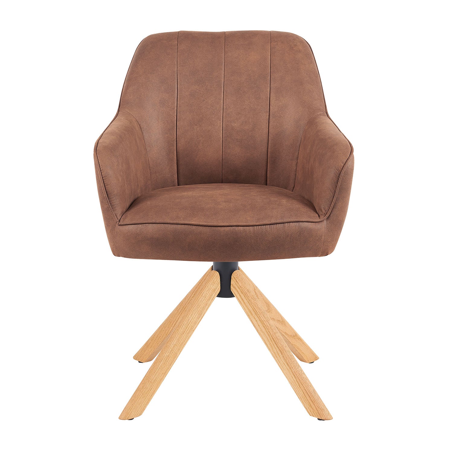 Mika-Levi 2er-Set - Leder Drehstuhl mit Federkernpolsterung