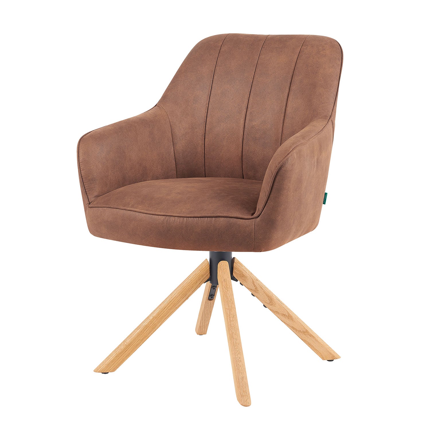 Mika-Levi 2er-Set - Leder Drehstuhl mit Federkernpolsterung